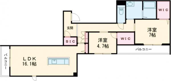 シャーメゾン六本松南の間取り