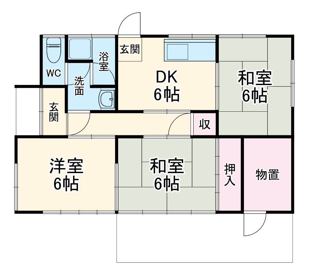 牛川町西郷貸家の間取り