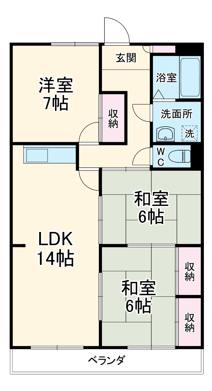シャトー雁宿の間取り