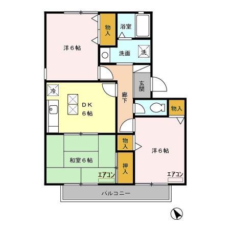 エーデルハイム Dの間取り