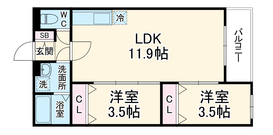 Villa 41 YAMATE SUITAの間取り