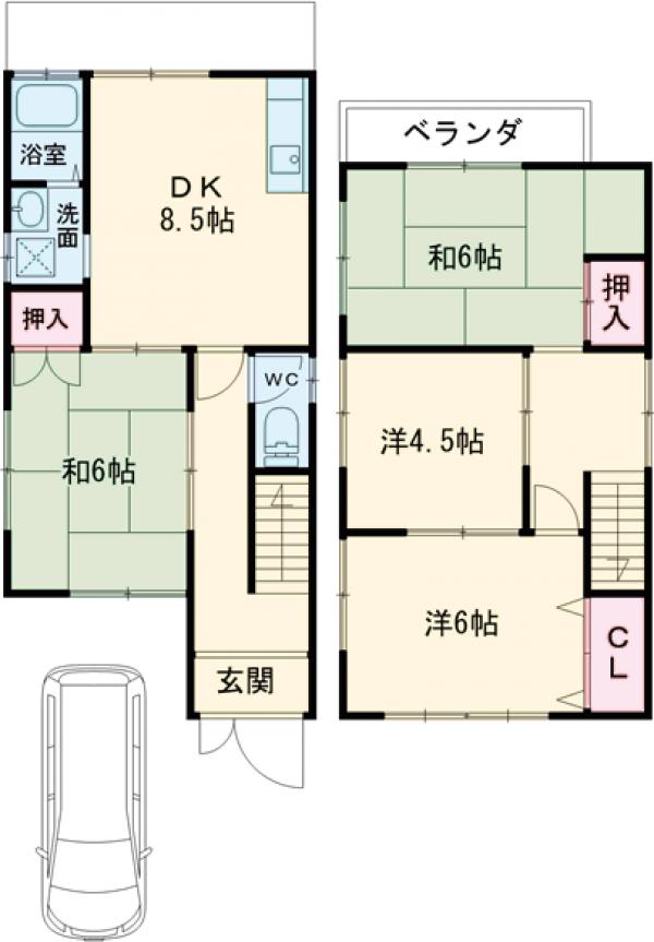 篠町野条貸家の間取り