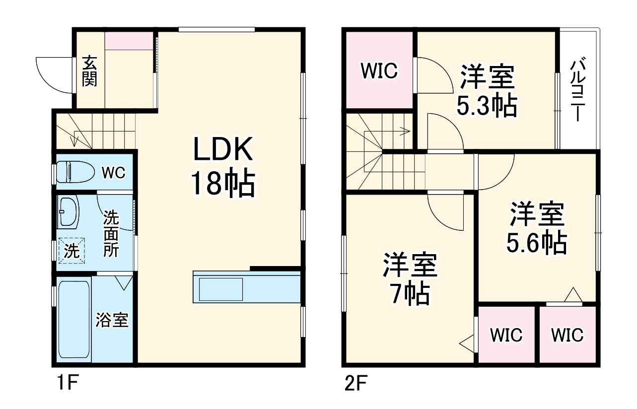 桑名市下深谷部 戸建ての間取り