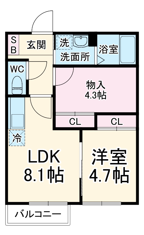 シダ・ホール・ヤマダⅡ(Cedar Hall Yamada Two)の間取り