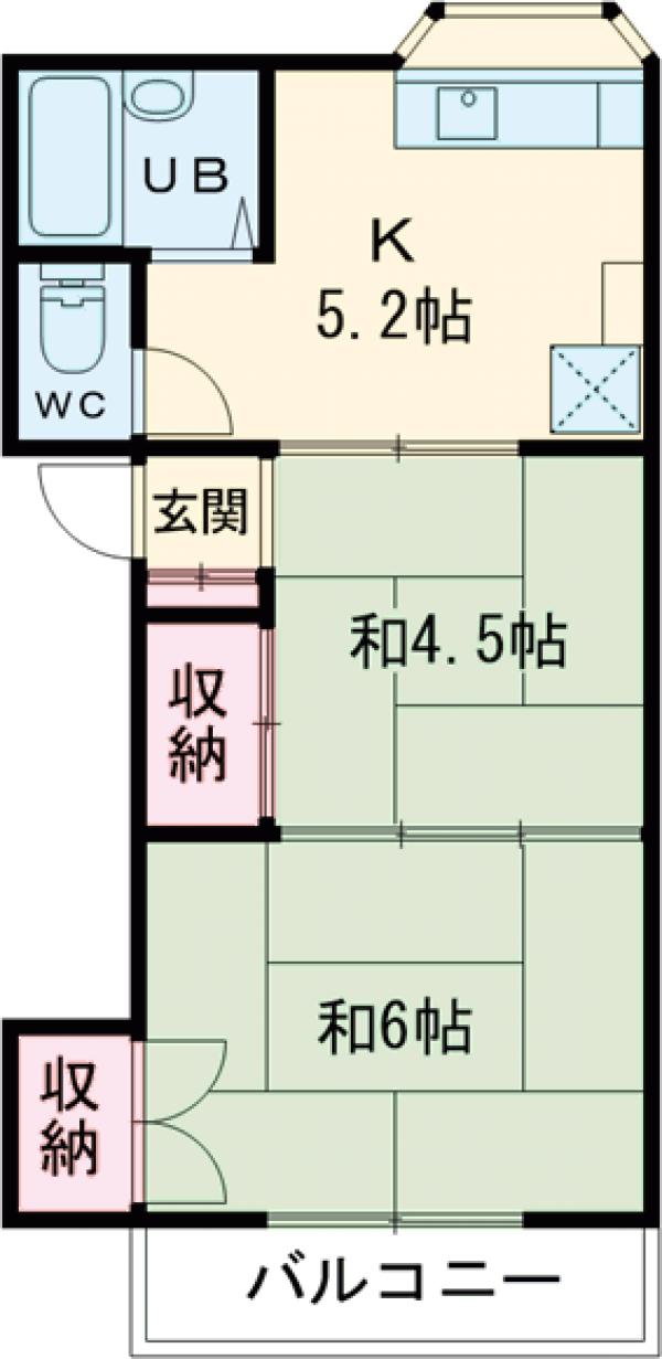 第6三上コーポの間取り