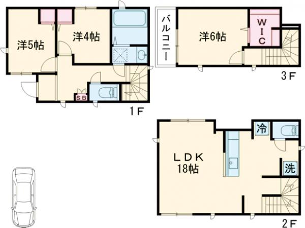 府中市美好町一丁目戸建の間取り