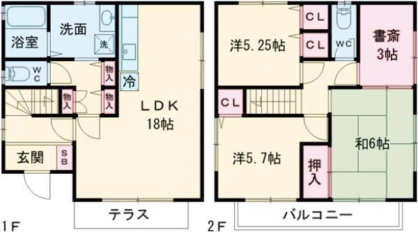 草薙邸戸建A棟の間取り