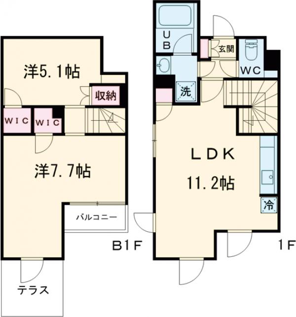 アジールコート三宿テラスの間取り