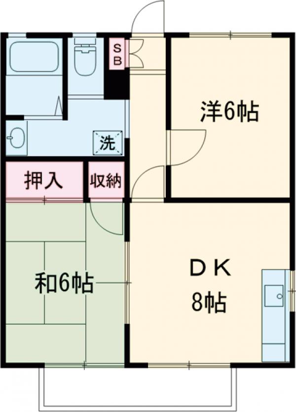 第6登陽コーポの間取り