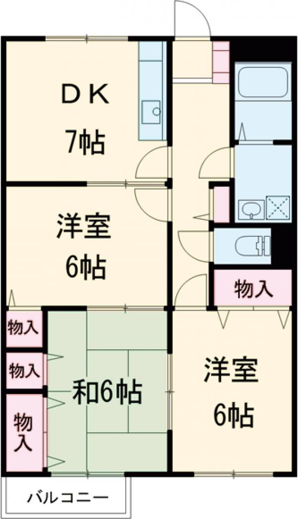 緑町の完工年月(1995年4月)築の賃貸アパートの間取り