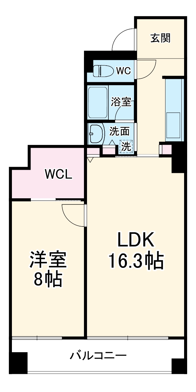 南船場の完工年月（2007年7月）築の賃貸マンションの間取り