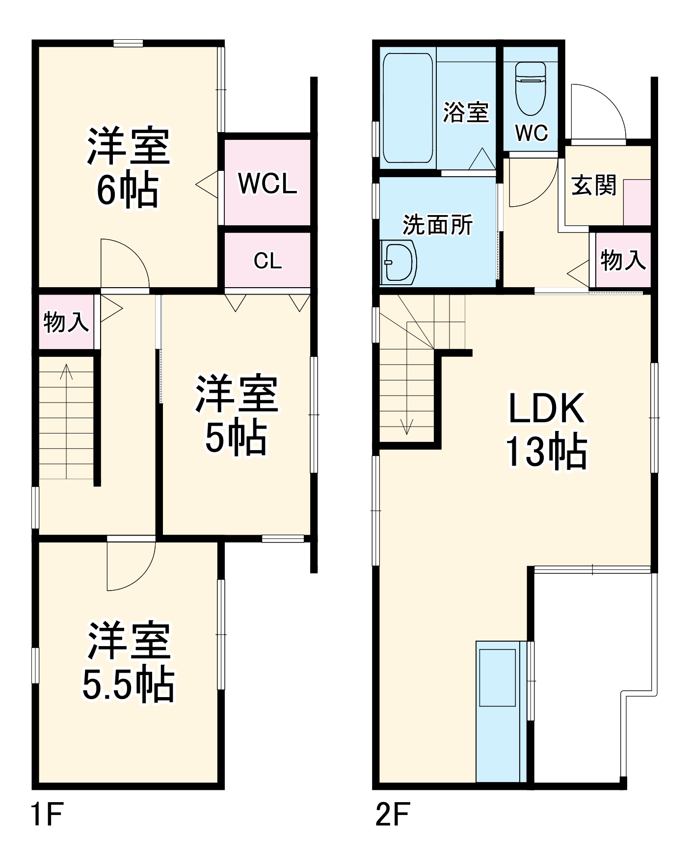 フレスト塩釜口 Bの間取り