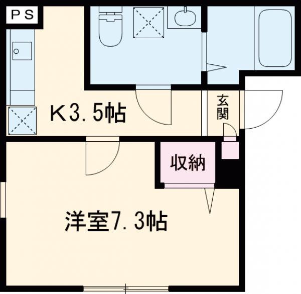 IROHA浅草・302号室の間取り