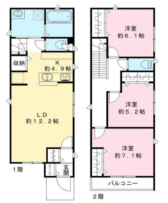 仮)ユアメゾン北新宿戸建の間取り