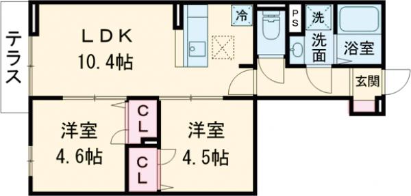 セレスティア南花畑Ⅲの間取り