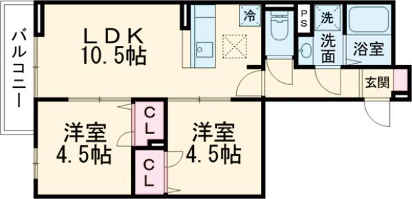 セレスティア南花畑Ⅲの間取り