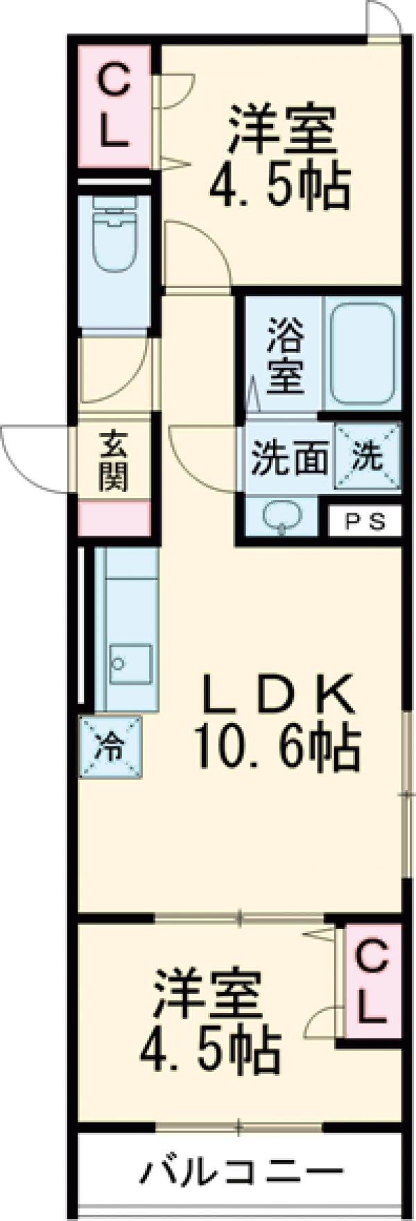 セレスティア南花畑Ⅲの間取り