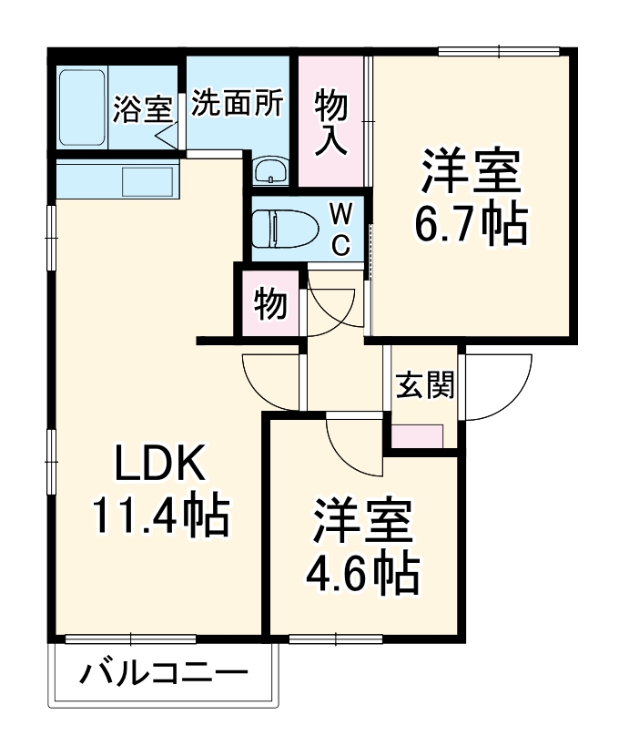 アペックス日進 Aの間取り