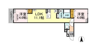 セレスティア南花畑Ⅲの間取り