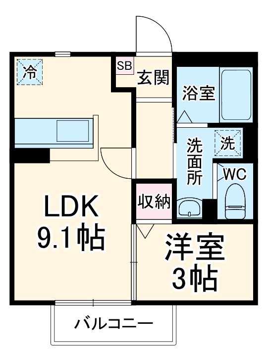 アンソレイユ大和の間取り