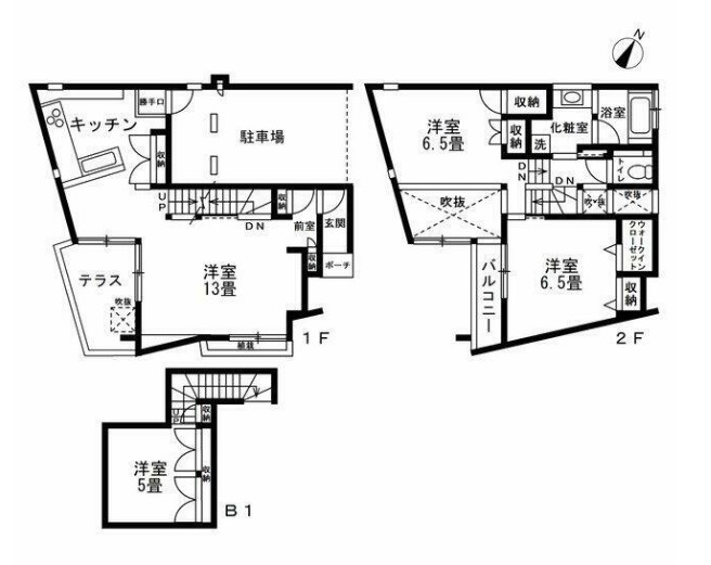 世田谷区松原1丁目戸建の間取り