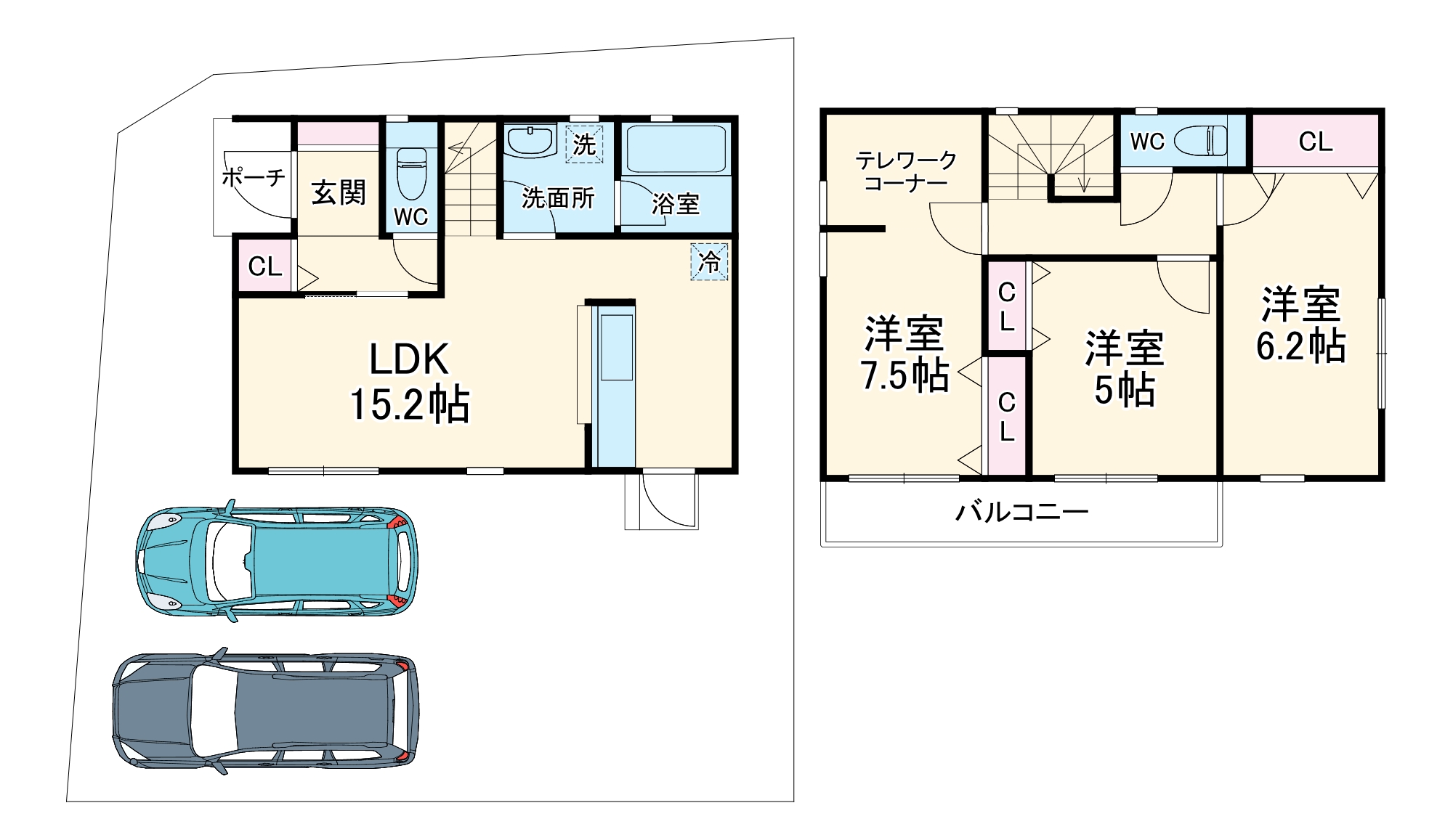 ウエストコートB棟の間取り