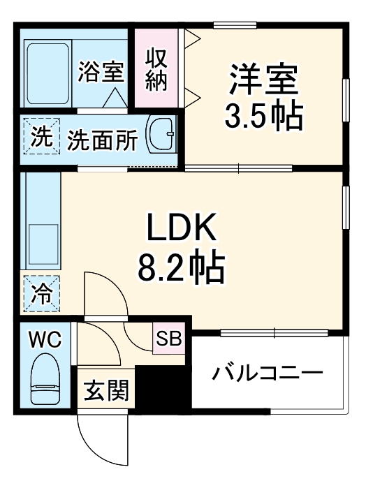 Cherim 本陣十王町 Southの間取り