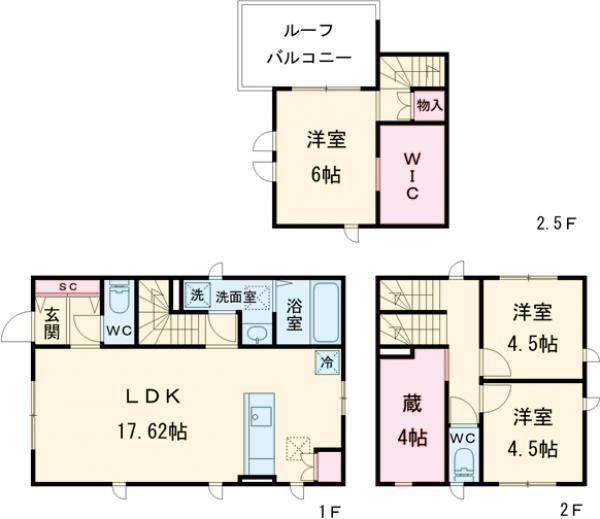 (仮称)豊玉北1丁目貸家A棟の間取り