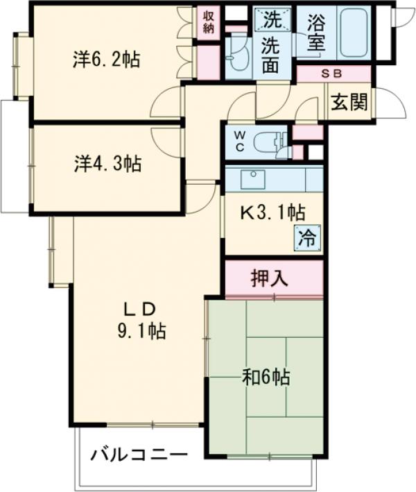 フラット浜田山の間取り