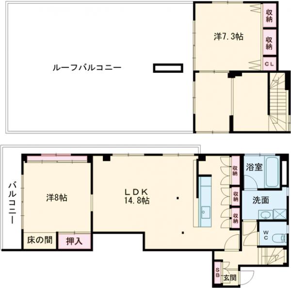 西篠崎の完工年月(1987年10月)築の賃貸マンションの間取り