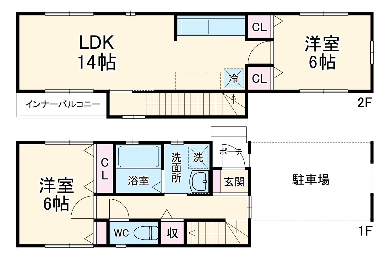 借家 東富田の間取り