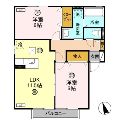 ヴィラージュ・ガーデン A/Bの間取り