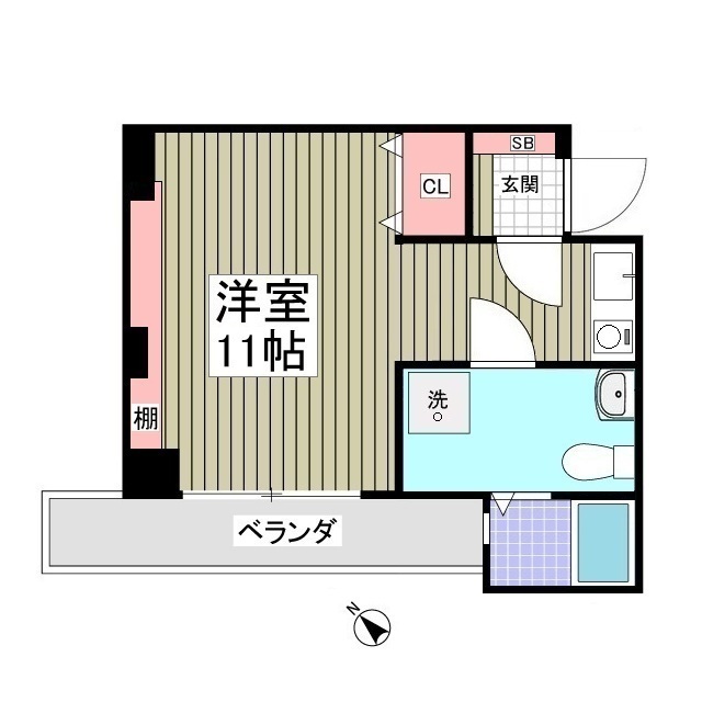 Studio　Flat・402号室の間取り