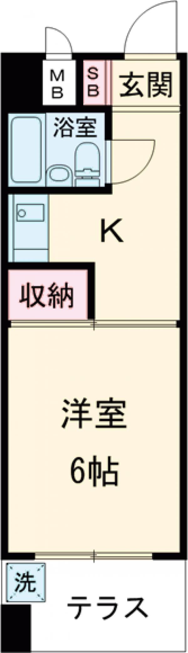 エスカイア千歳船橋・110号室の間取り