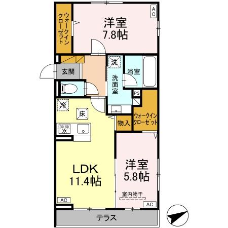 トリシアYH Ⅱの間取り