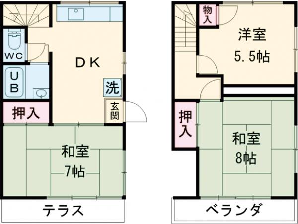 テラスハウスの間取り