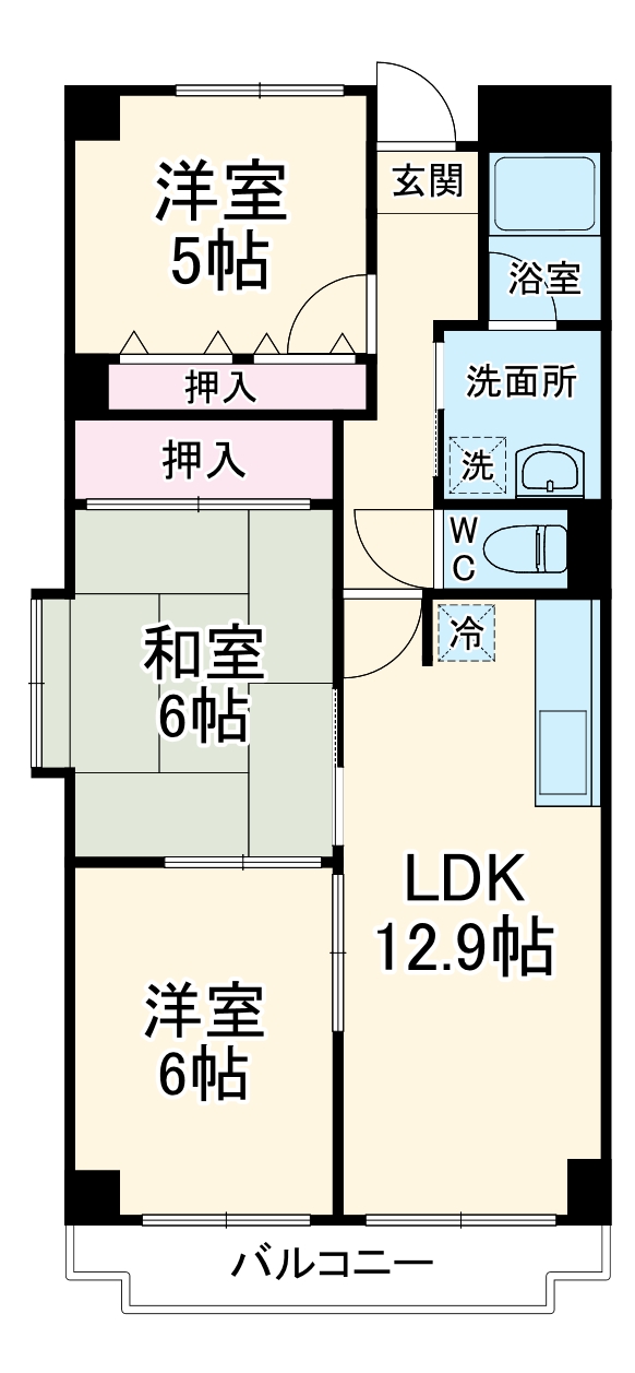 アンソレイユ高木の間取り