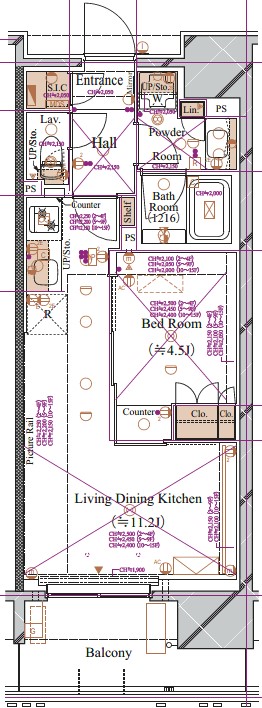 ブランシエスタ浅草蔵前の間取り