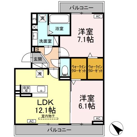 D-avance上六名の間取り