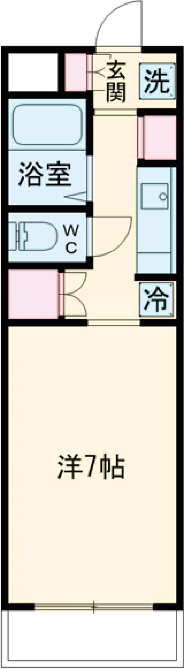 忠生の完工年月(1993年1月)築の賃貸マンションの間取り