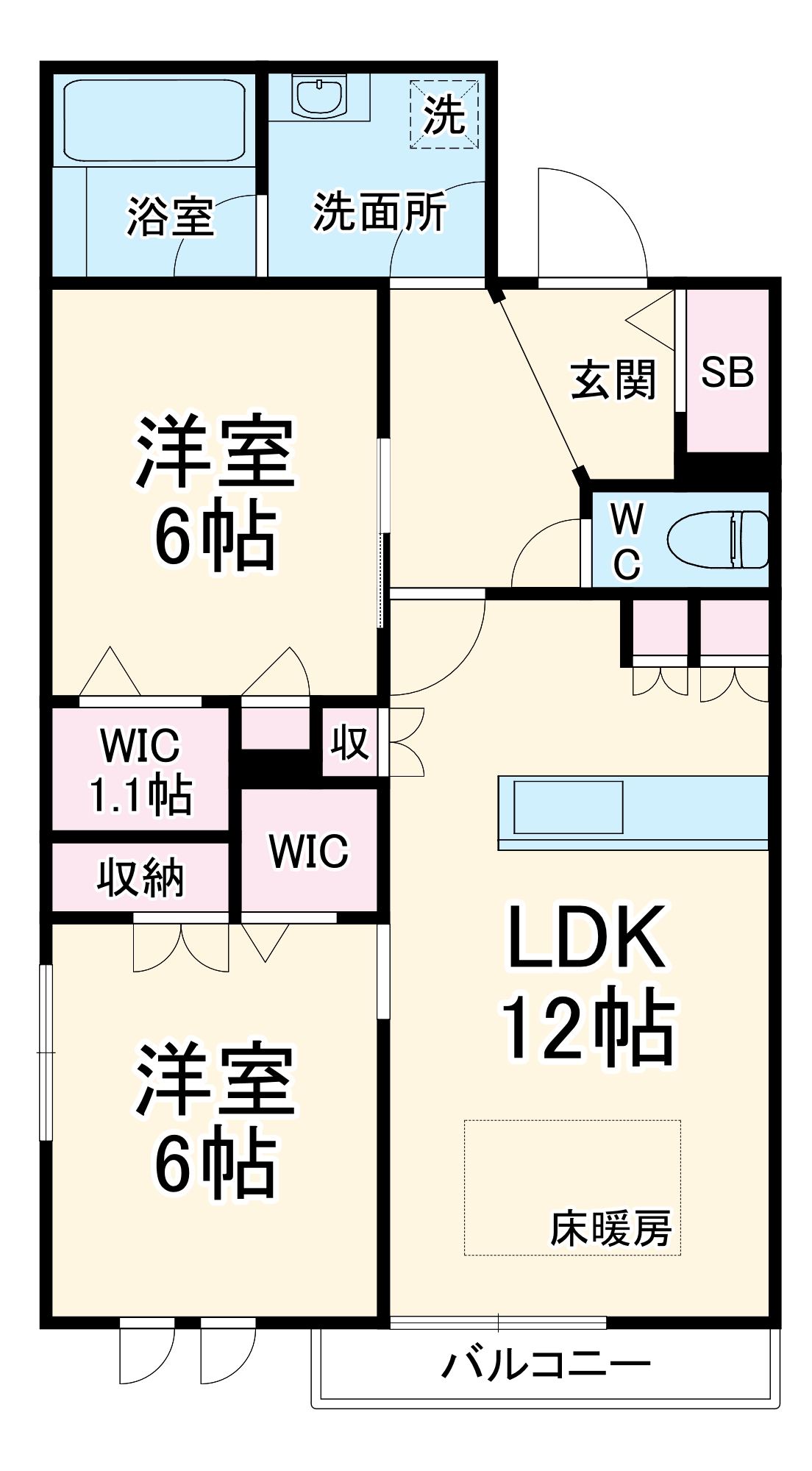 クレスコート岸町の間取り