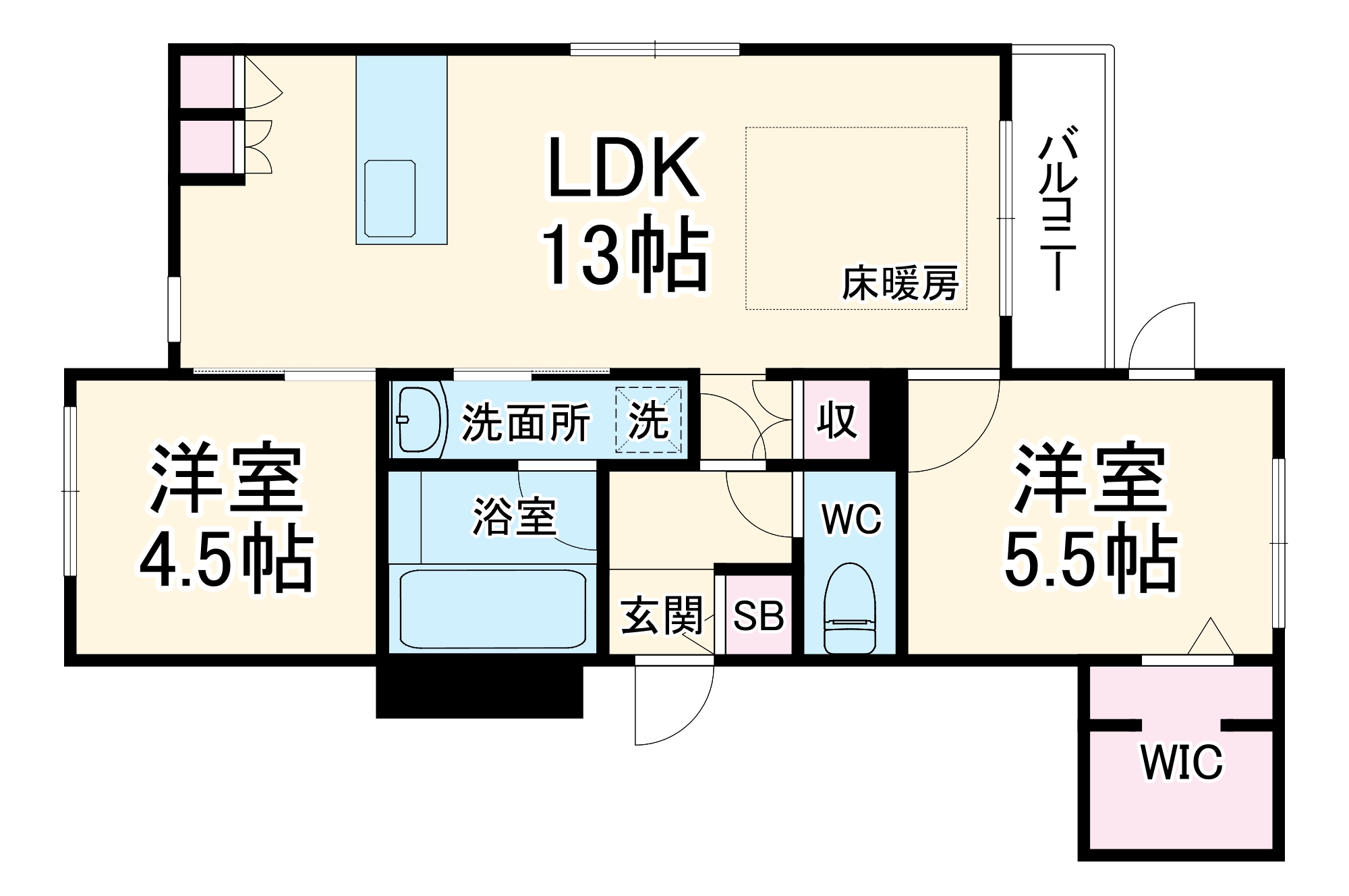 クレスコート岸町の間取り