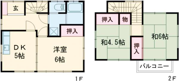 常盤町戸建の間取り