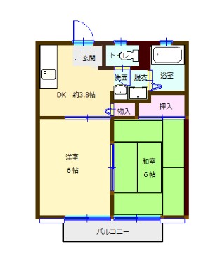 コーポスカイハートA棟の間取り