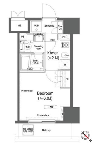 カスタリア大森Ⅱの間取り