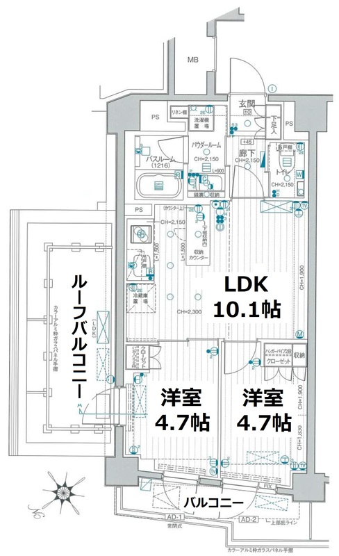 パレステージ町屋参番館の間取り