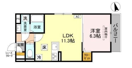 GRAMM御陵荒木Cの間取り