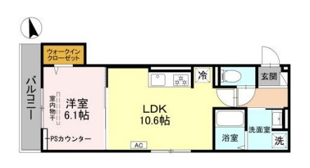GRAMM御陵荒木Cの間取り