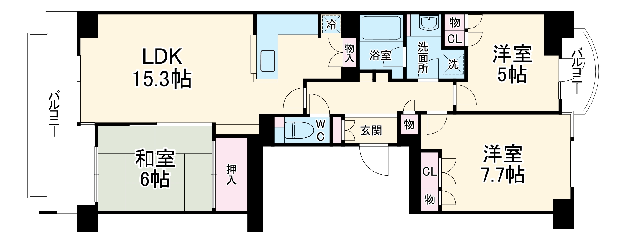 シティ能見台ふれあいの街 D棟の間取り