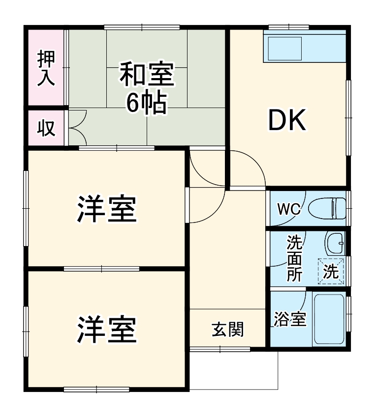 下地町宮腰貸家の間取り